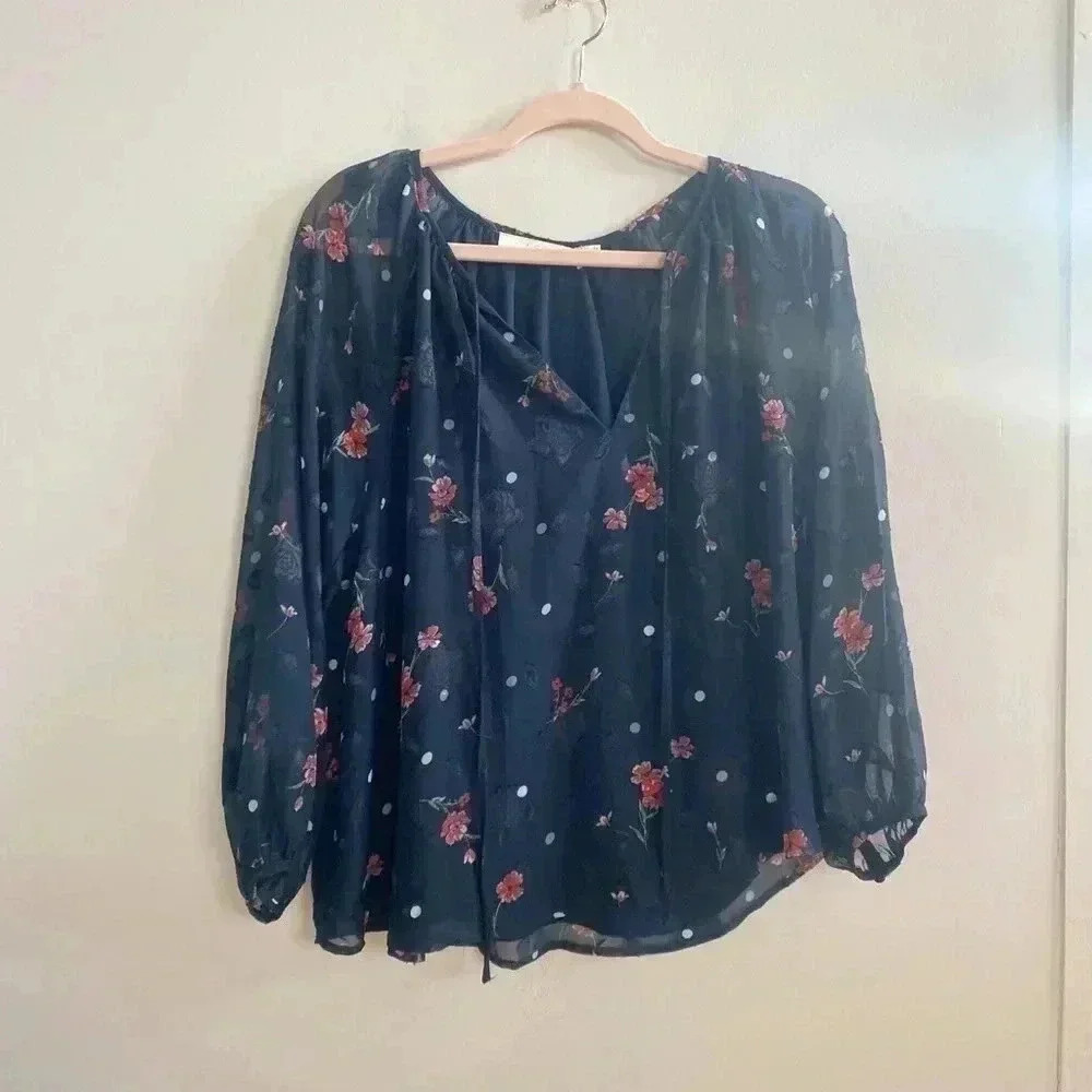 Astr the label floral long‎ sleeve blouse small